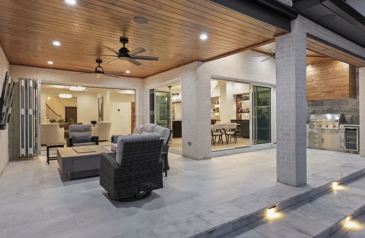 Remodeled covered outdoor living space